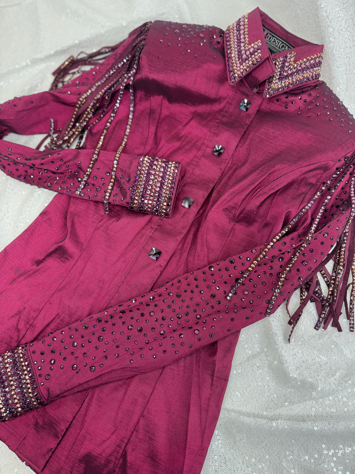 GLITZY+ Dark Berry w/ Rose Gold & Amethyst Taffeta Day Shirt