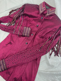 GLITZY+ Dark Berry w/ Rose Gold & Amethyst Taffeta Day Shirt