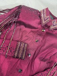 GLITZY+ Dark Berry w/ Rose Gold & Amethyst Taffeta Day Shirt