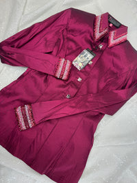 GLITZY Dark Berry Stretch Taffeta Day Shirt