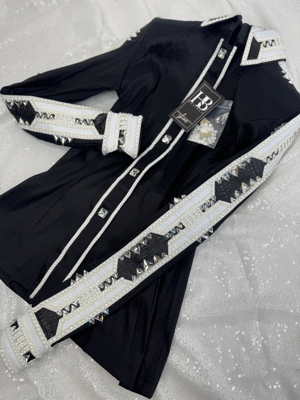 GLAM Black & White Stretch Taffeta Day Shirt