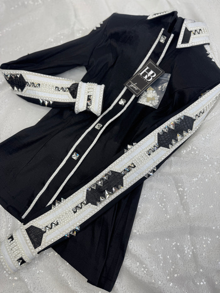 GLAM Black & White Stretch Taffeta Day Shirt