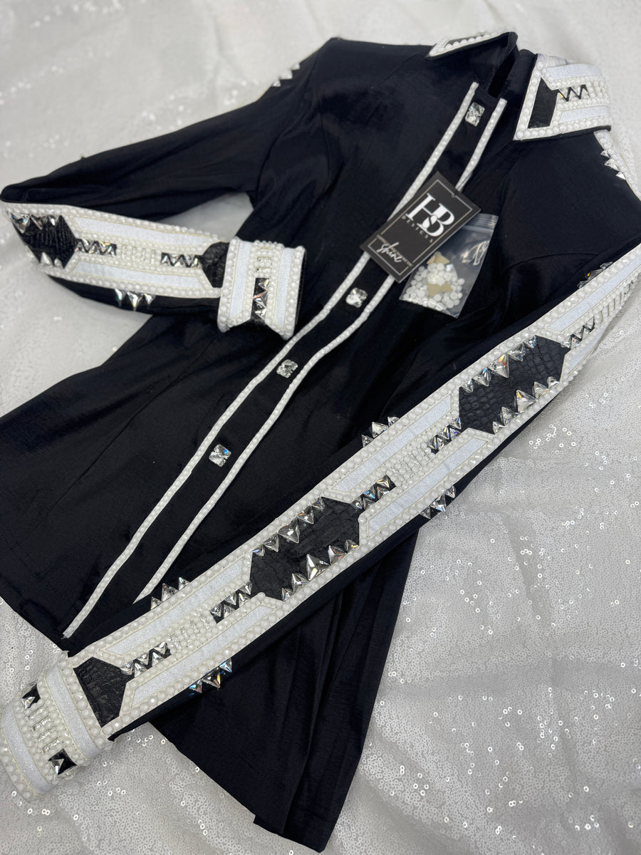 GLAM Black & White Stretch Taffeta Day Shirt 1340