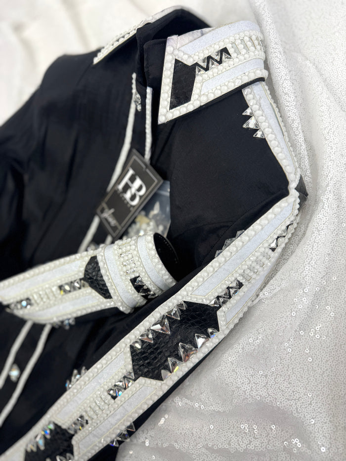 GLAM Black & White Stretch Taffeta Day Shirt