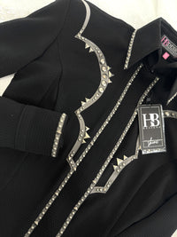 SOUTHWESTERN Black w/ Grey Textured Bullet Spandex Day Shirt