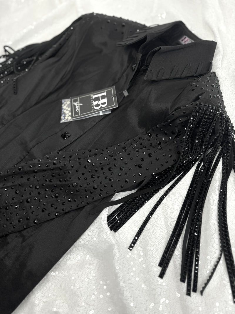 SIMPLY+ Black w/ Whipstitch Stretch Taffeta Day Shirt