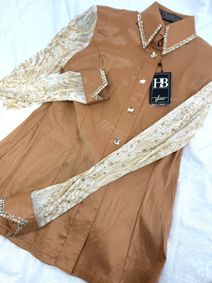 SIMPLY+ BREEZY Buckskin/Gold/Camel Lightweight Stretch Day Shirt 1021