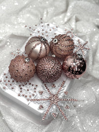 Blush Pink 12 Piece Ornament Set