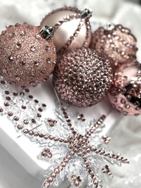 Blush Pink 12 Piece Ornament Set