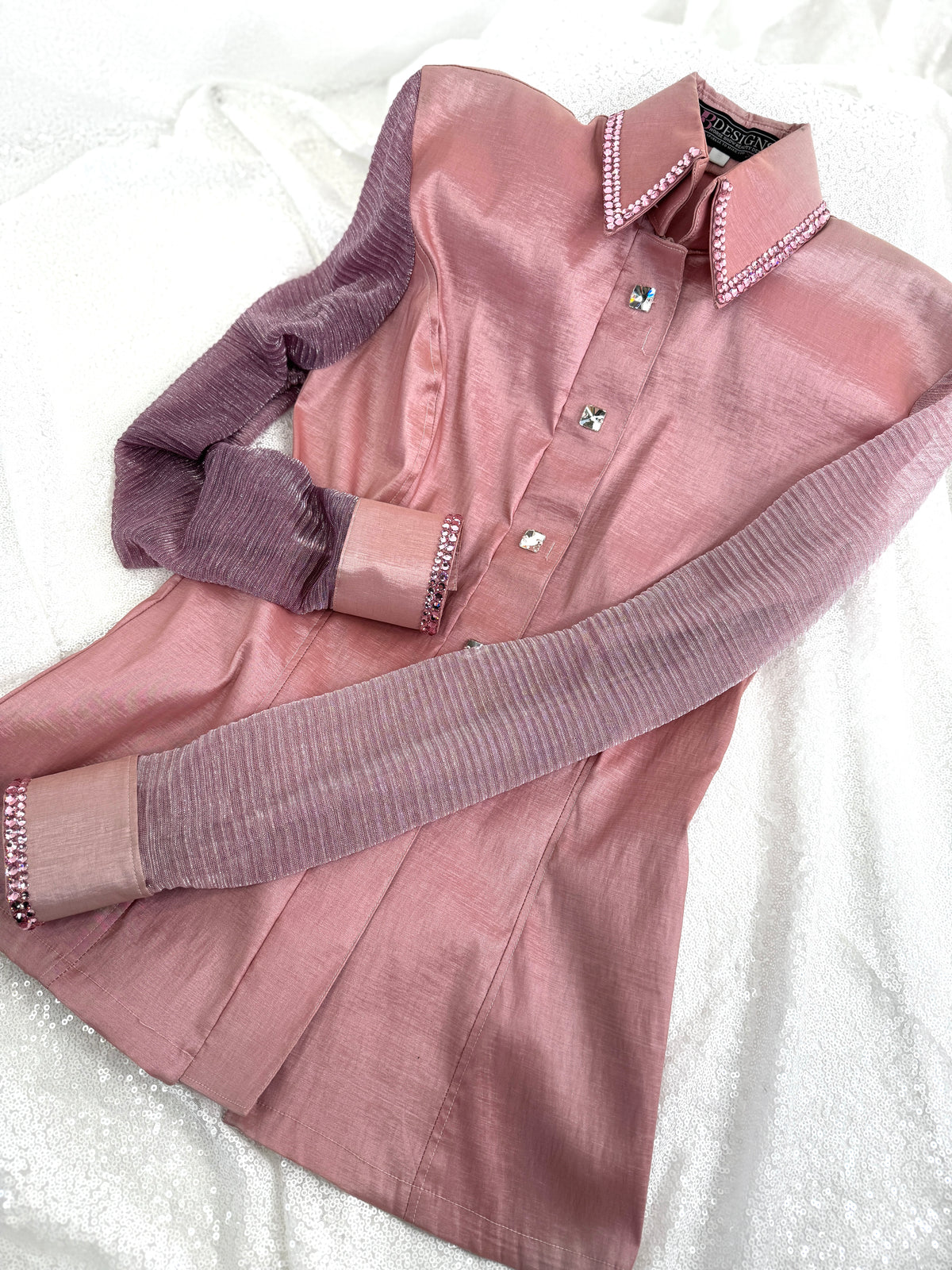 SIMPLY BREEZY Dusty Rose Stretch Taffeta Day Shirt 1355
