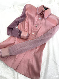 SIMPLY BREEZY Dusty Rose Stretch Taffeta Day Shirt 1355
