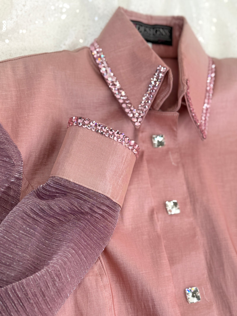 SIMPLY BREEZY Dusty Rose Stretch Taffeta Day Shirt 1355