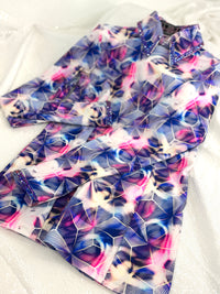 SIMPLY Backzip Blue, Pink, Purple and White Stretch Day Shirt 1372