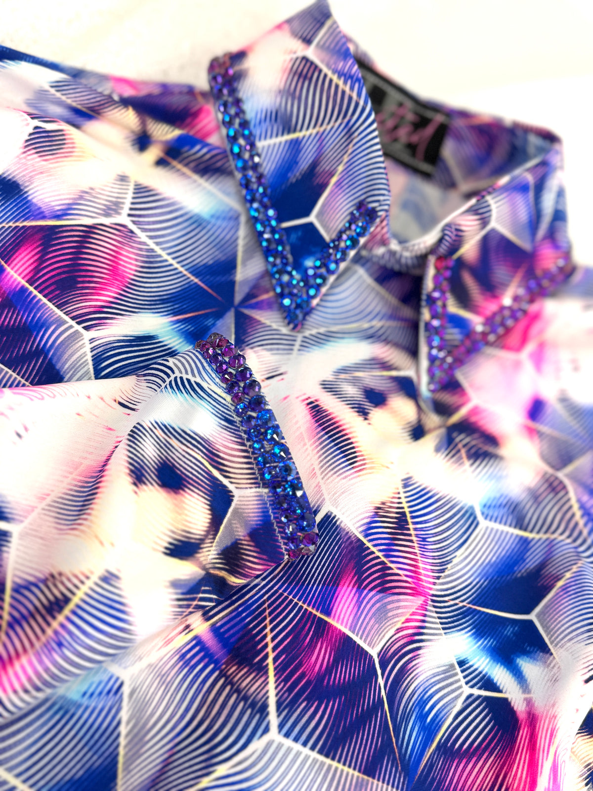 SIMPLY Backzip Blue, Pink, Purple and White Stretch Day Shirt 1372