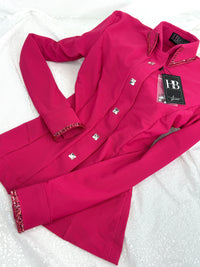 SIMPLY Dragonfruit Ribbed Spandex Day Shirt 1374