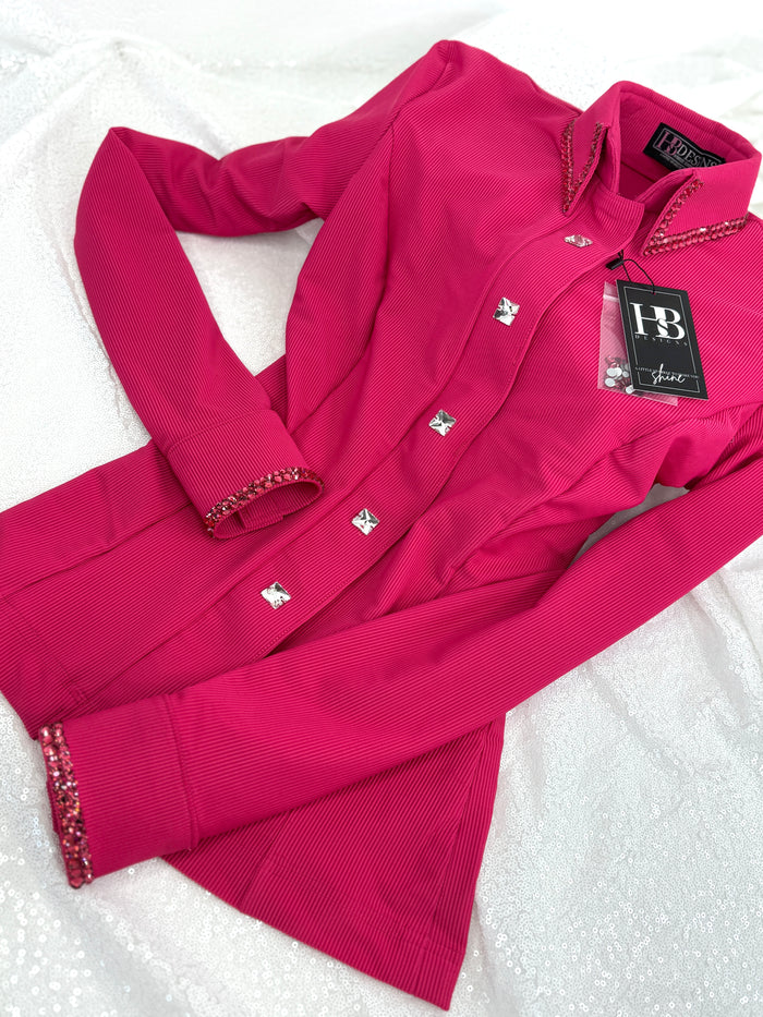 SIMPLY Dragonfruit Ribbed Spandex Day Shirt 1374