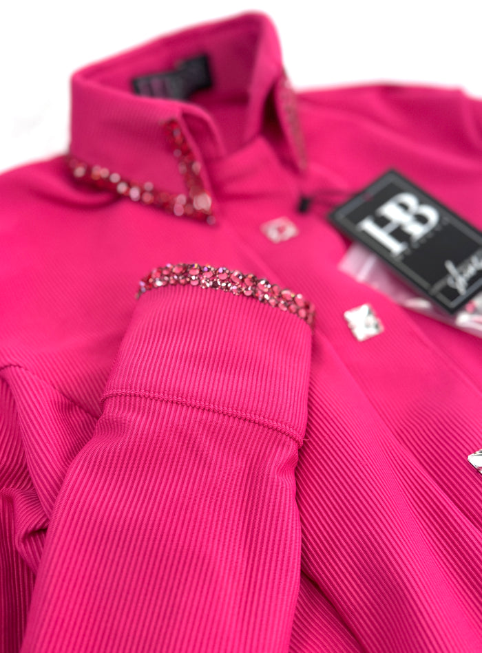 SIMPLY Dragonfruit Ribbed Spandex Day Shirt 1374