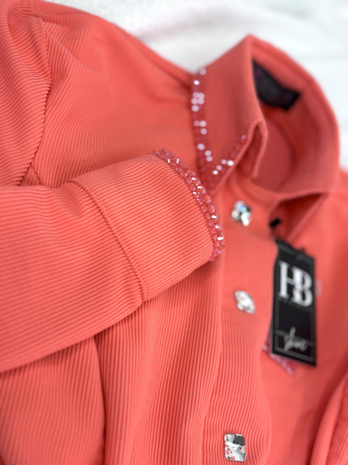 SIMPLY Melon Ribbed Spandex Day Shirt 1375