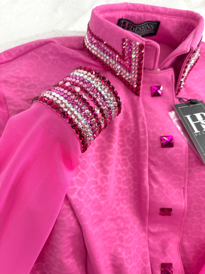 GLITZY BREEZY Pink Leopard Stretch Spandex Day Shirt 1366