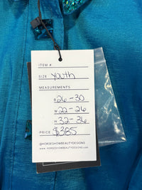 SIMPLY Iridescent Teal Taffeta Day Shirt