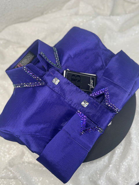 SIMPLY Royal Purple Stretch Taffeta Day Shirt