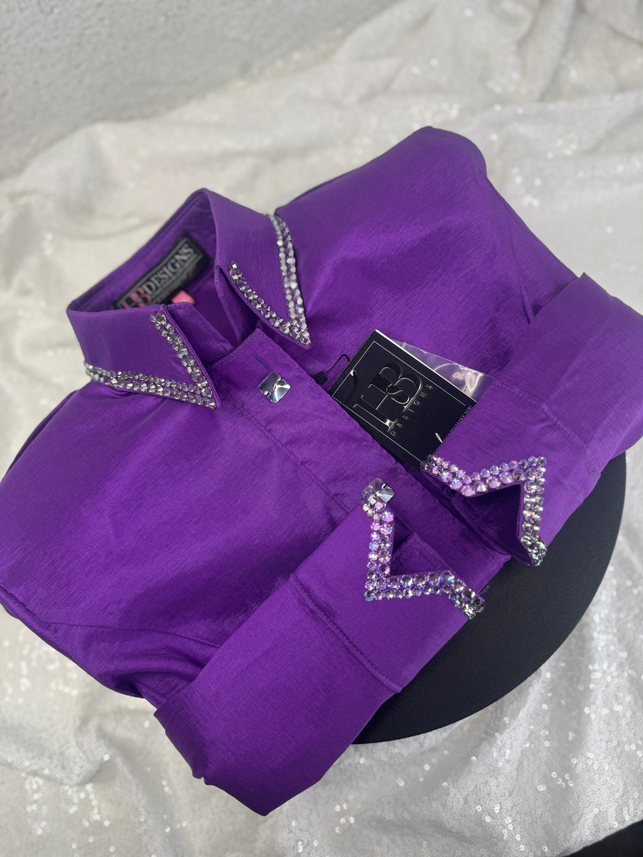 SIMPLY Electric Purple w/ Lavender Stretch Taffeta Day Shirt 1109