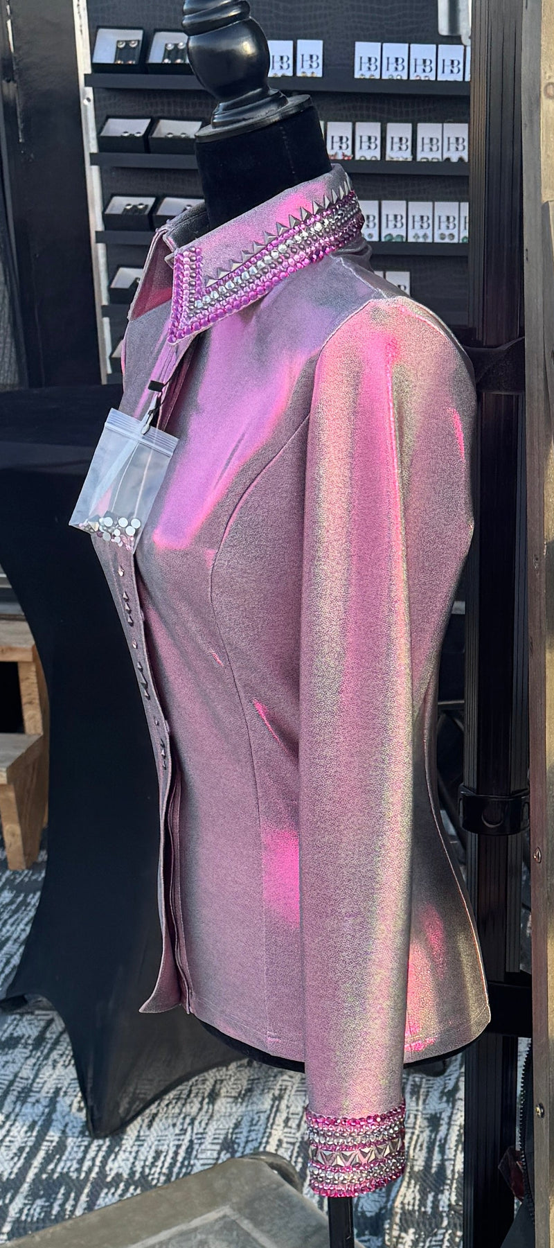 GLITZY Moulin Rouge Melted Metals Stretch Spandex Day Shirt