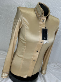 LUXE Champagne Gold Monochromatic Taffeta Day Shirt