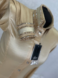 LUXE Champagne Gold Monochromatic Taffeta Day Shirt