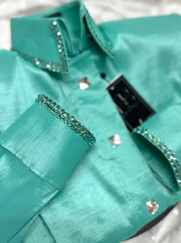 SIMPLY Seafoam Stretch Taffeta Day Shirt