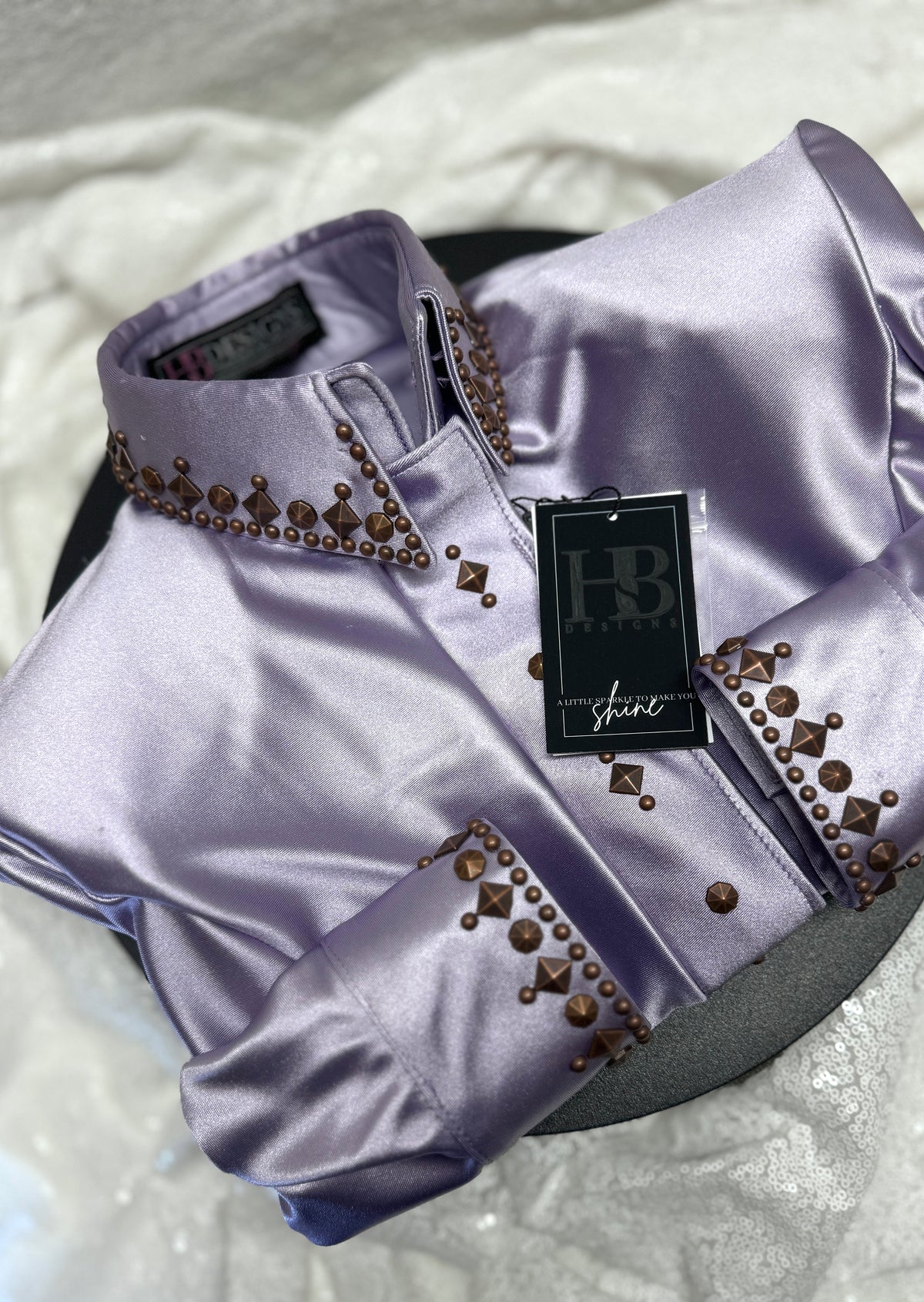 SIMPLY SOUTHWESTERN Icey Lavender Satin Spandex Day Shirt