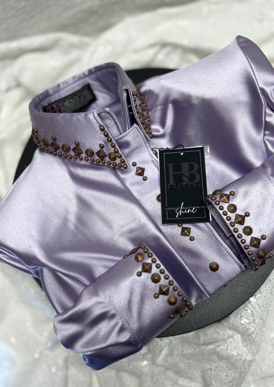 SIMPLY SOUTHWESTERN Icey Lavender Satin Spandex Day Shirt 1039