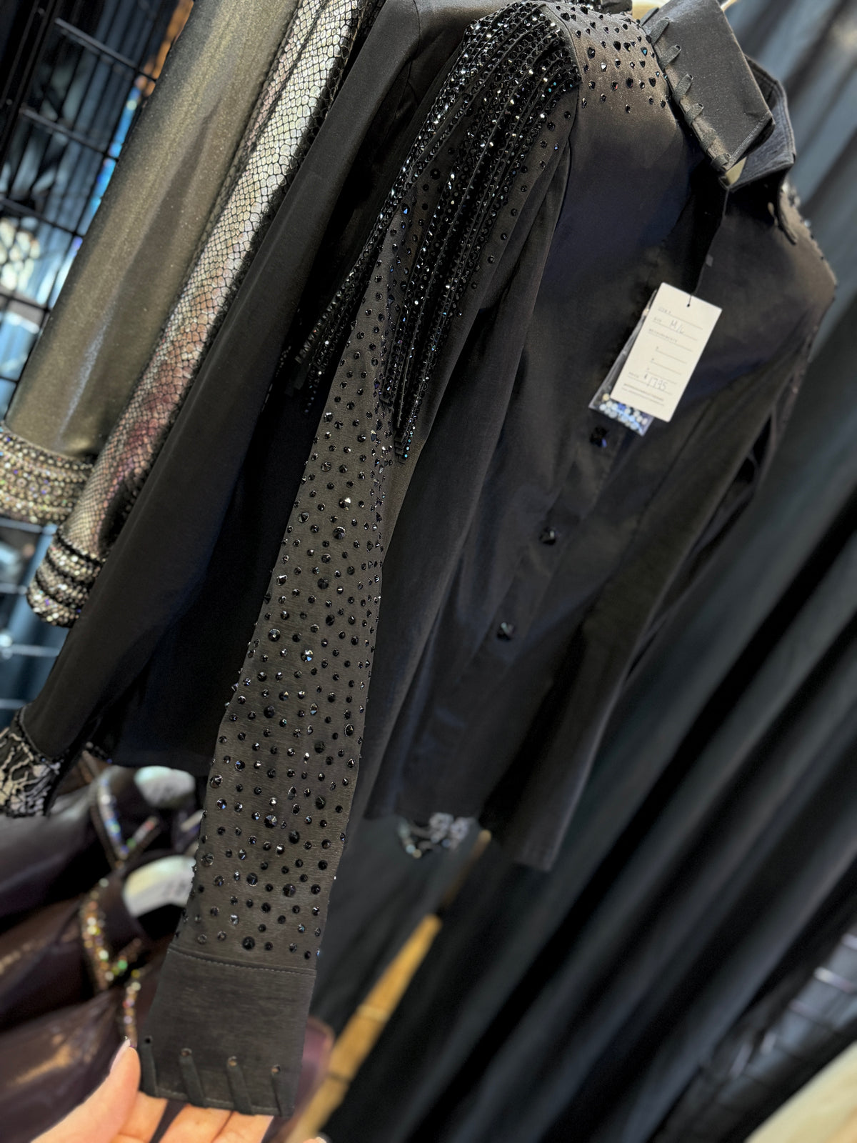 SIMPLY+ Black w/ Whipstitch Stretch Taffeta Day Shirt