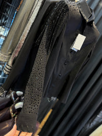 SIMPLY+ Black w/ Whipstitch Stretch Taffeta Day Shirt