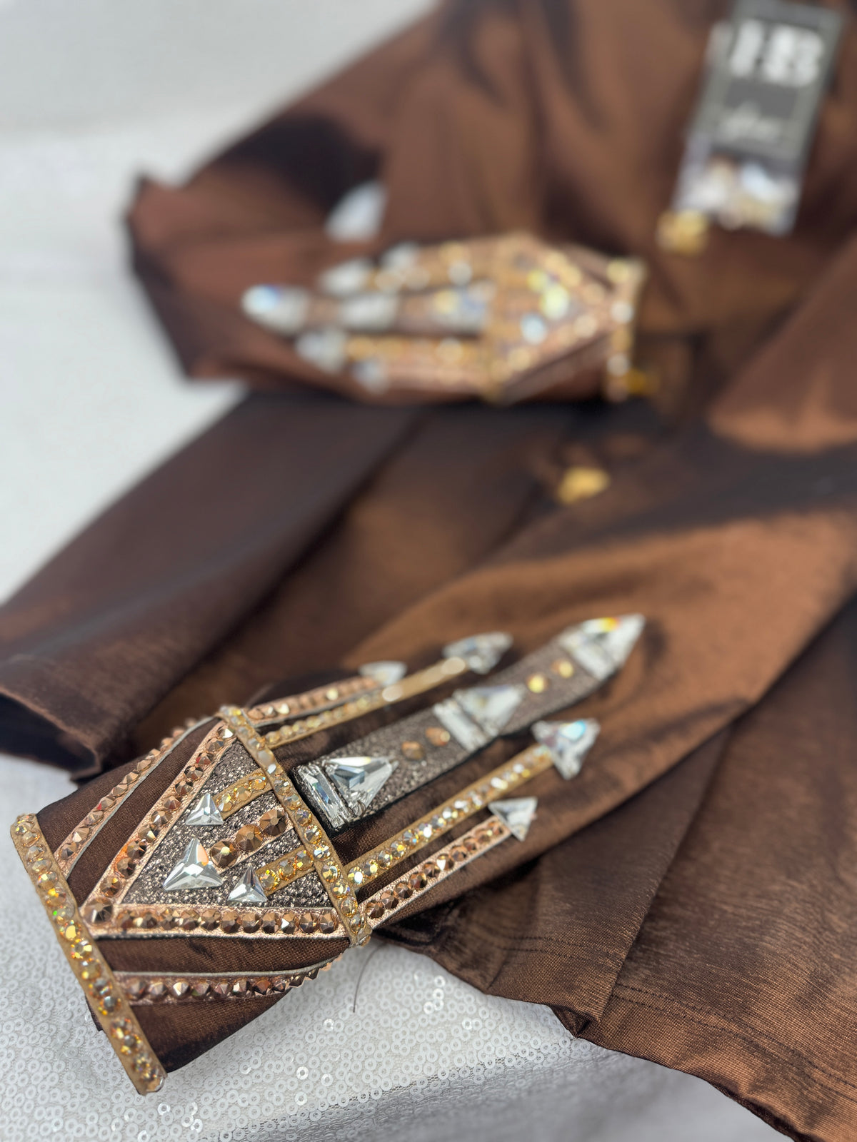 GLAM Brown, Taupe, Camel/Tan and Bronze Stretch Taffeta Day Shirt