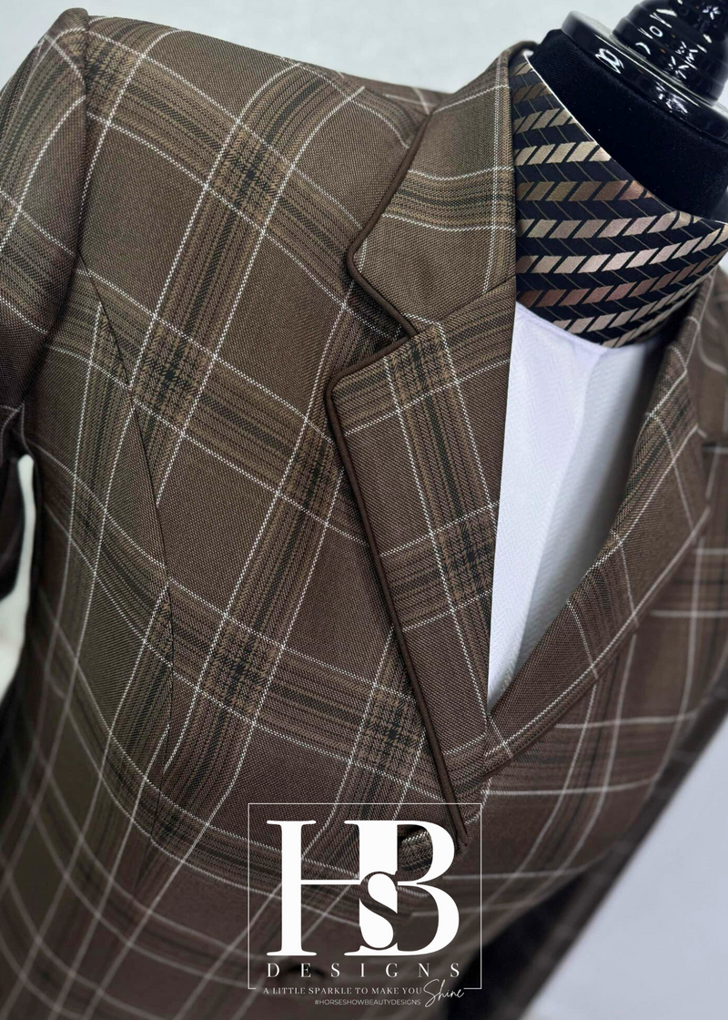 TAILORED Light Chocolate and White Plaid Hunt Coat