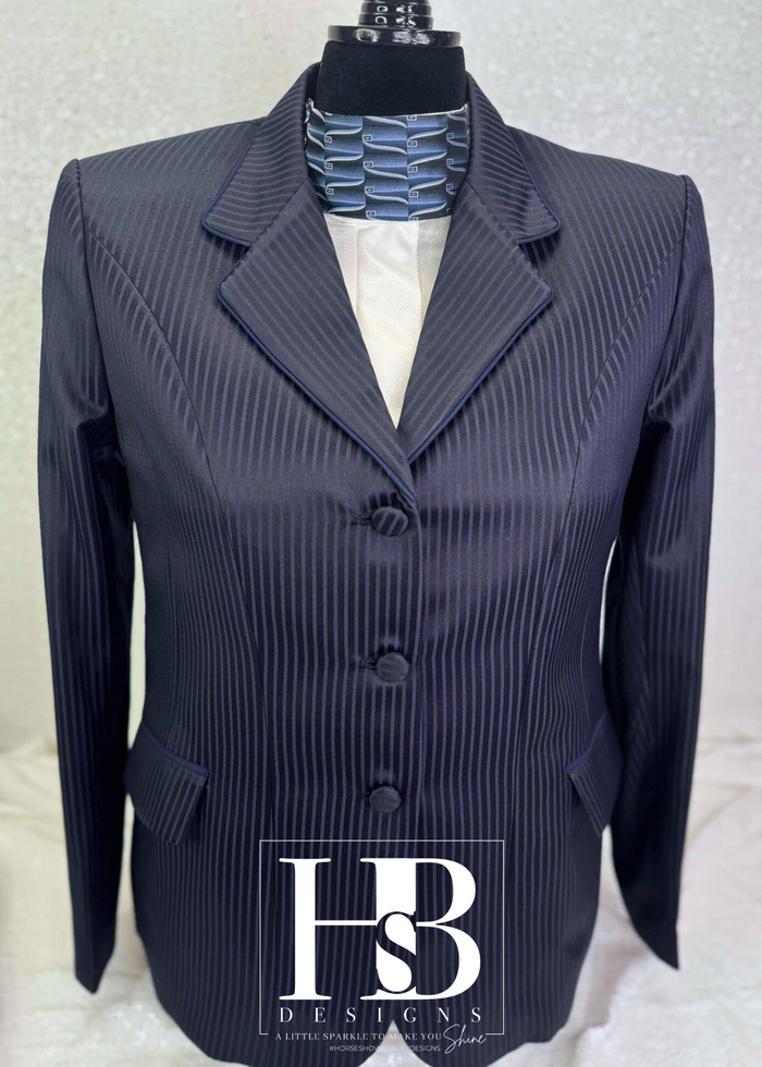 TAILORED Navy Stripe w/ Navy Accents Hunt Coat