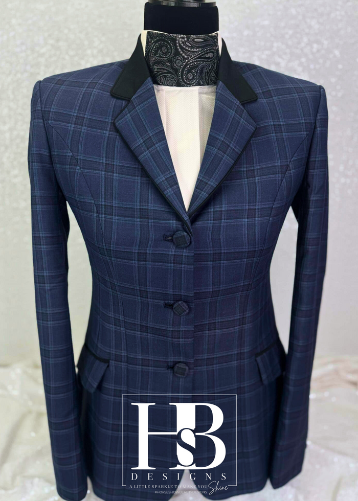 TAILORED Navy and Black Plaid Hunt Coat