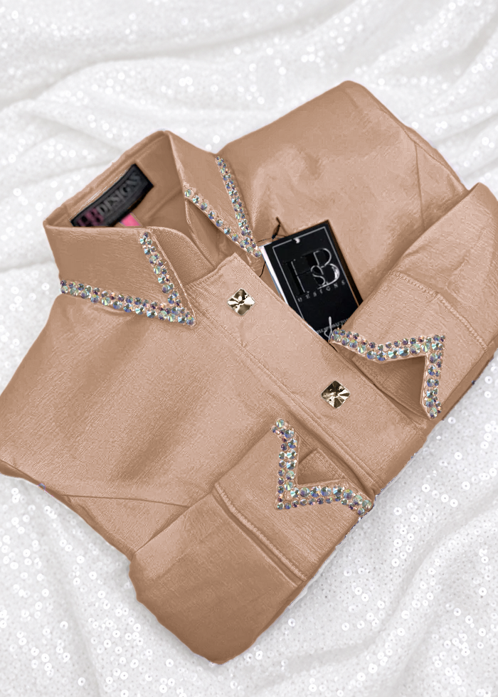 Product photo of SIMPLY Beige Stretch Taffeta Day Shirt — Item 1394