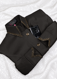 SIMPLY Espresso Stretch Taffeta Day Shirt 1106