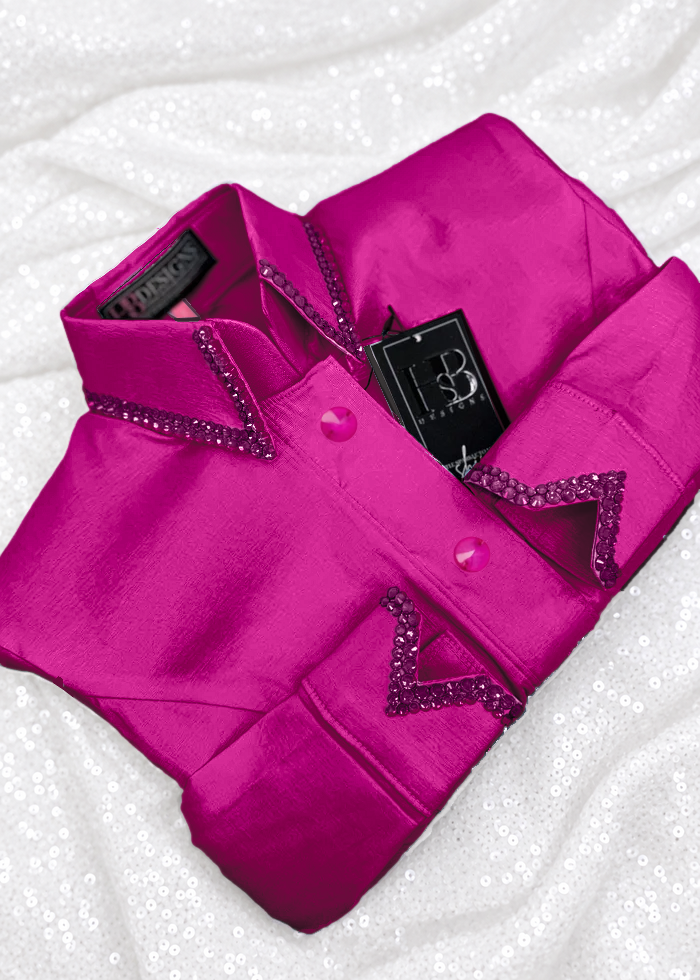 SIMPLY Fuchsia Stretch Taffeta Day Shirt 1103