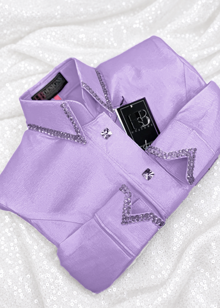 SIMPLY Light Lilac Stretch Taffeta Day Shirt 1077