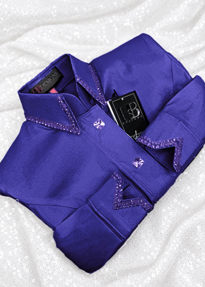 SIMPLY Royal Purple Stretch Taffeta Day Shirt 1060