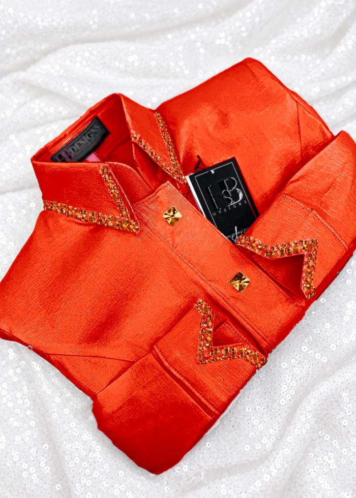 SIMPLY Tangerine Stretch Taffeta Day Shirt 1401