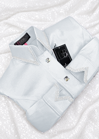 SIMPLY White Stretch Taffeta Day Shirt 1025