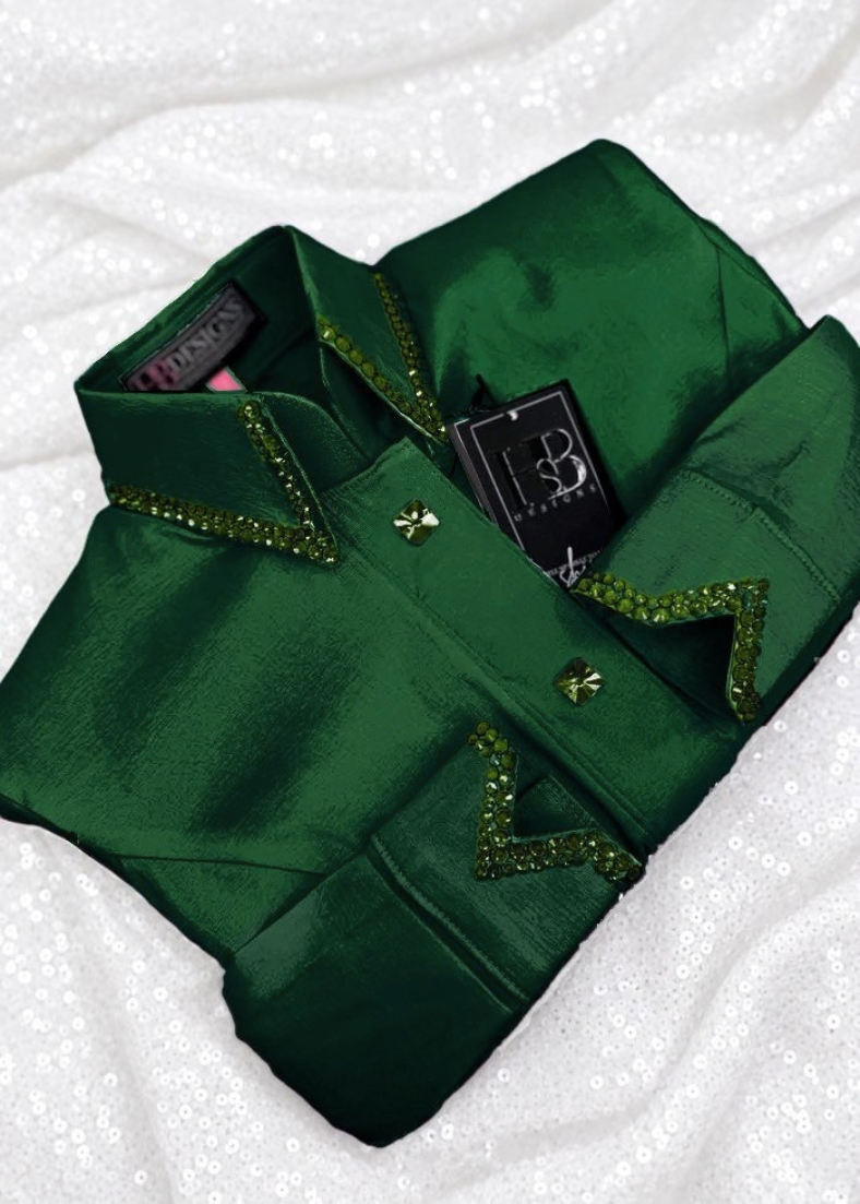 SIMPLY Bright Emerald Stretch Taffeta Day Shirt 1513