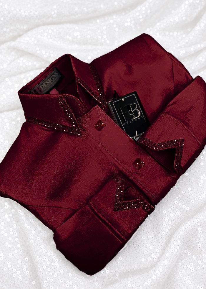 SIMPLY Cranberry Stretch Taffeta Day Shirt 1506