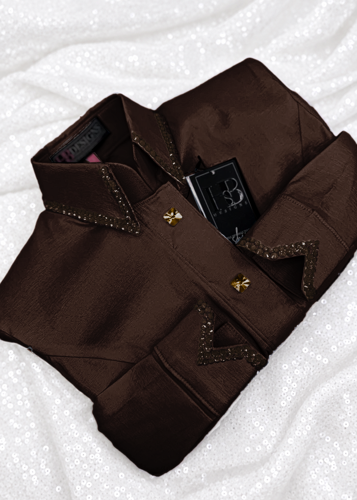 SIMPLY Espresso Stretch Taffeta Day Shirt 1106
