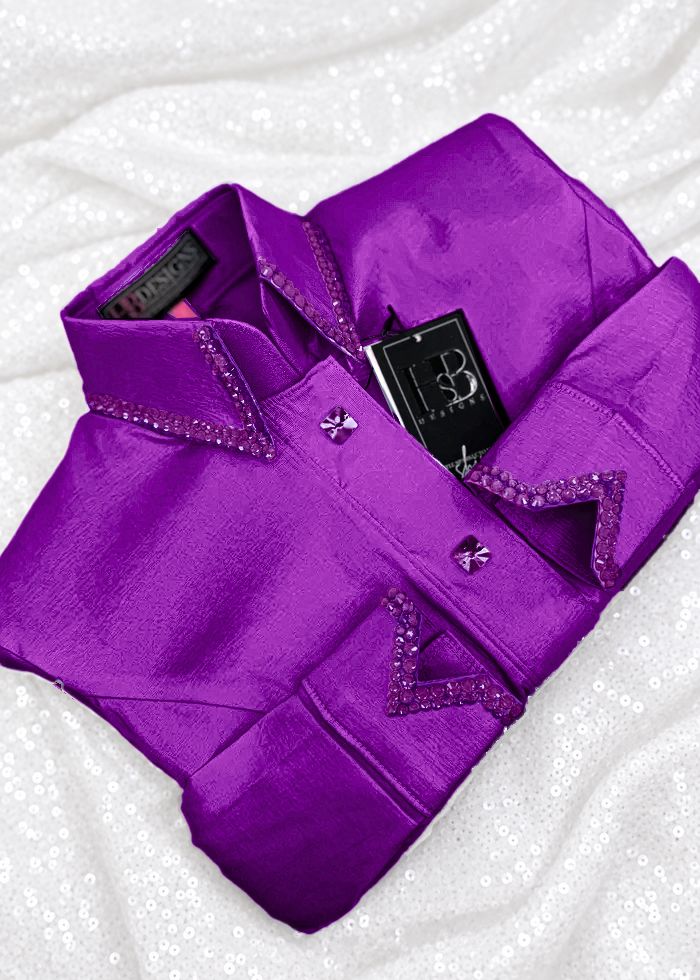SIMPLY Grape Jelly Stretch Taffeta Day Shirt 1514