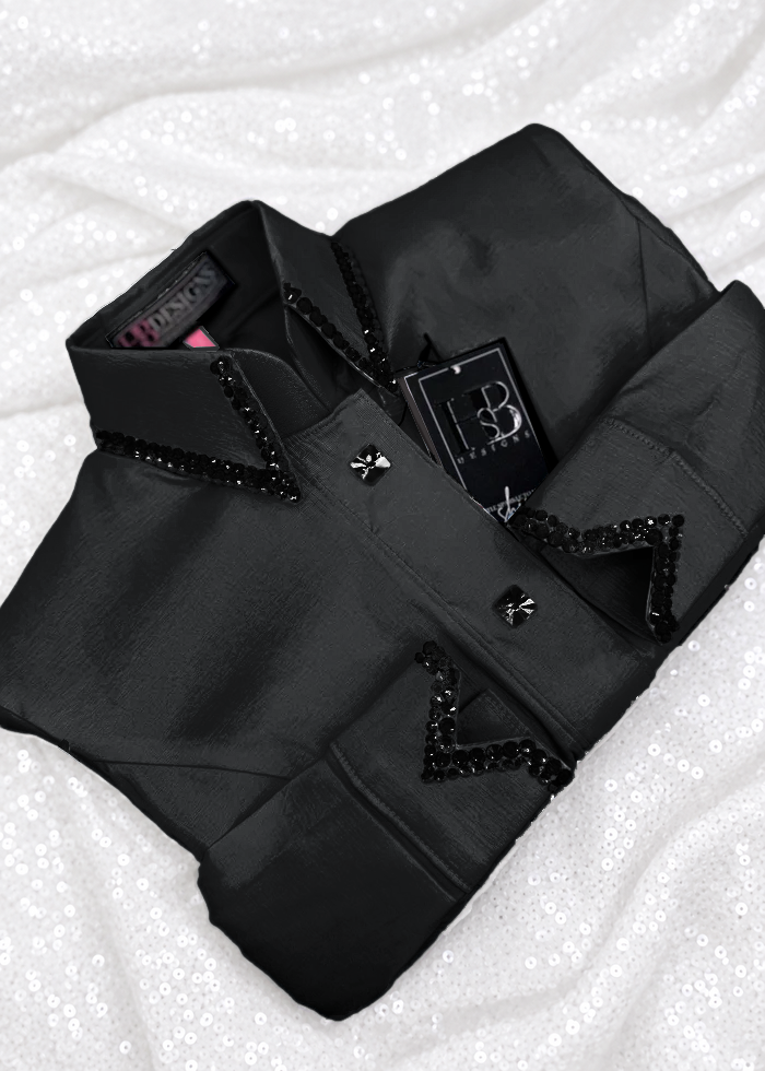 SIMPLY Black Stretch Taffeta Day Shirt 1148